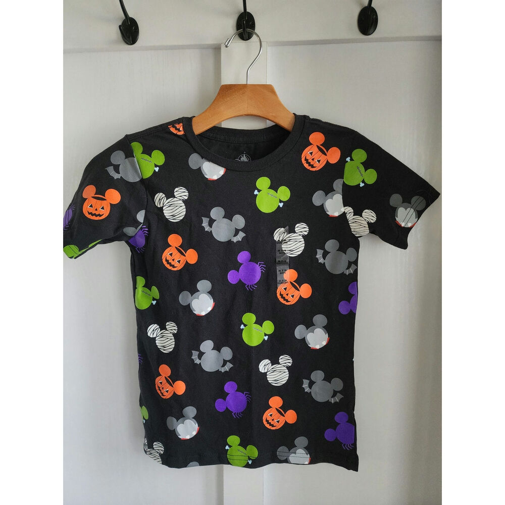 Disney MICKEY MOUSE Halloween tee shirt Unisex Youth Medium 7/8 Mummy‎ Pumpkin